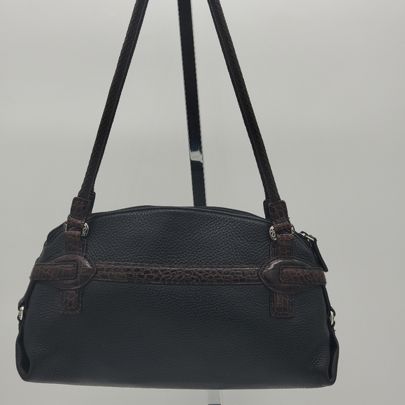Brighton Black & Brown Pebble Leather Handbag - Picture 2 of 15
